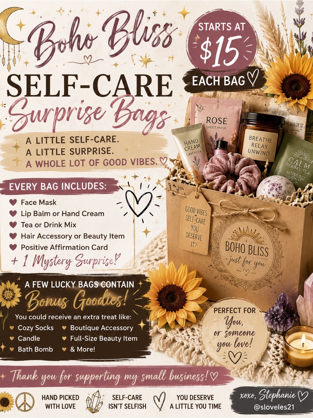 Boho Bliss Self-Care Surprise Bag